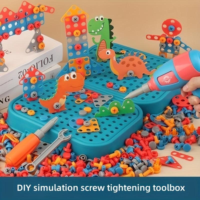 156pcs DIY Screw Tool Box 2D 3D Building Set