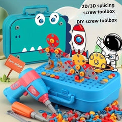 156pcs DIY Screw Tool Box 2D 3D Building Set