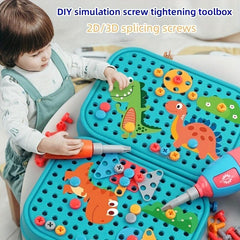 156pcs DIY Screw Tool Box 2D 3D Building Set