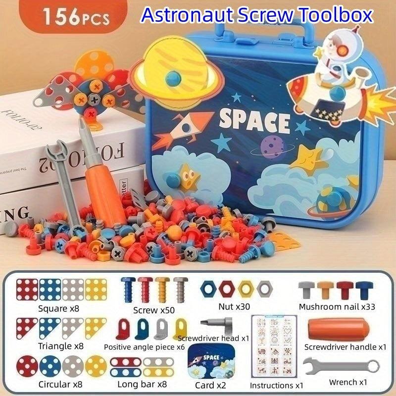 156pcs DIY Screw Tool Box 2D 3D Building Set