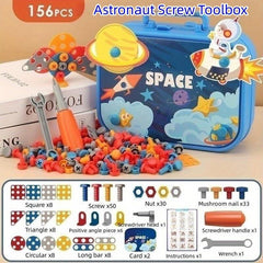 156pcs DIY Screw Tool Box 2D 3D Building Set