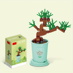 Flowers Building Blocks DIY Penglai Pine Model Assembled Building Block Toys