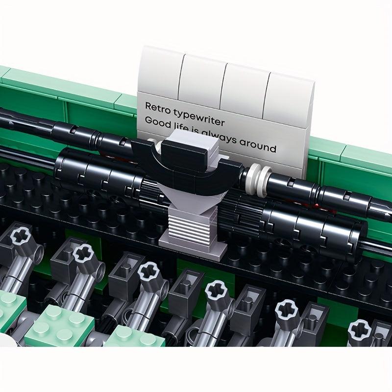 Retro Typewriter Model Building Blocks Educational Toys