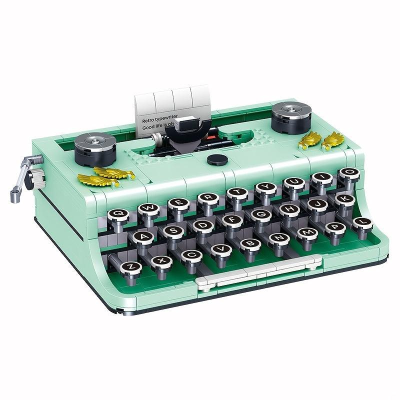 Retro Typewriter Model Building Blocks Educational Toys