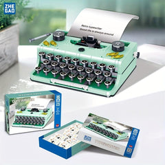Retro Typewriter Model Building Blocks Educational Toys