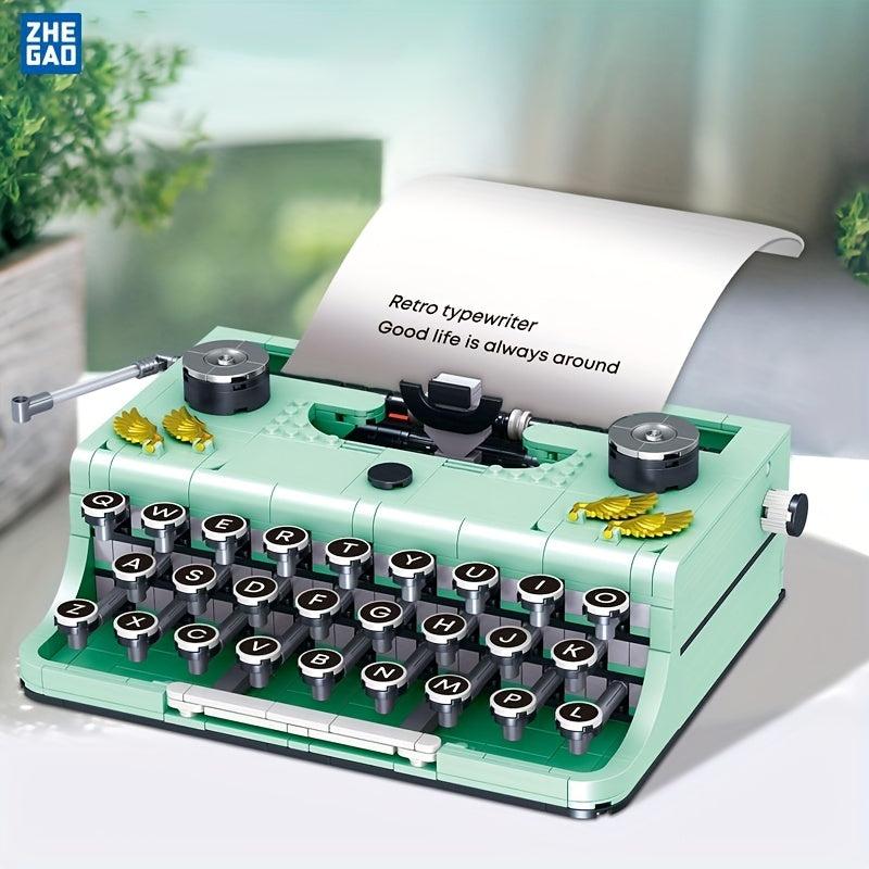 Retro Typewriter Model Building Blocks Educational Toys