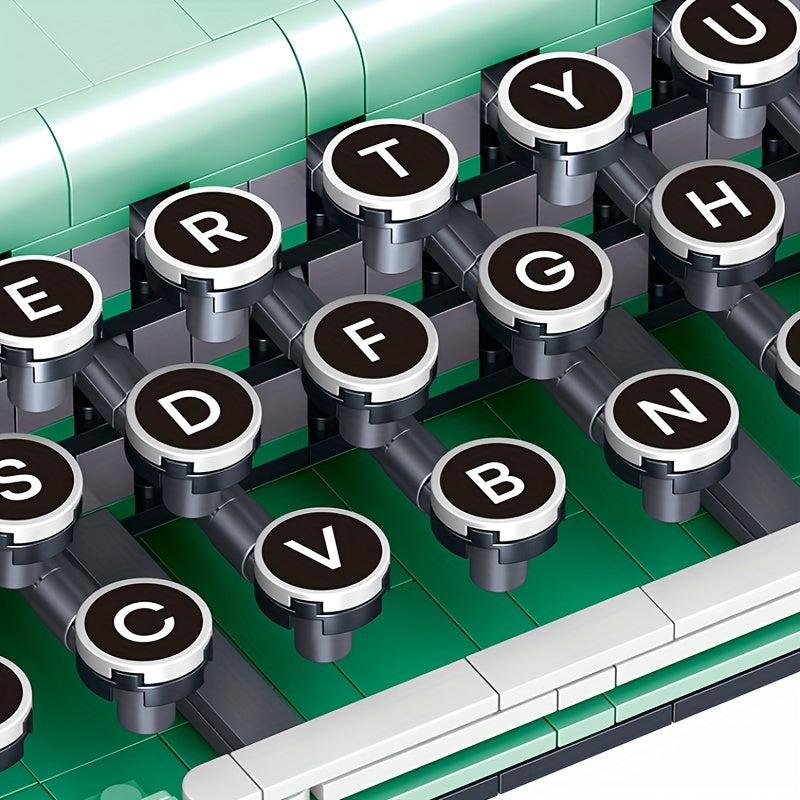 Retro Typewriter Model Building Blocks Educational Toys