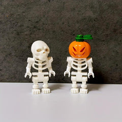 Pumpkin Head Block And Skeleton Building Blocks