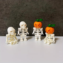 Pumpkin Head Block And Skeleton Building Blocks