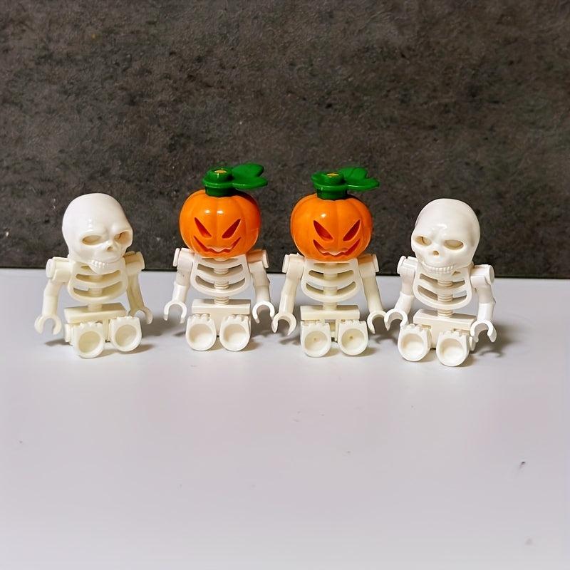 Pumpkin Head Block And Skeleton Building Blocks