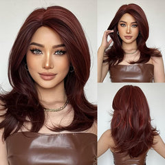 Brown Long Straight Hair Wigs for Daily Wear & Healthy Brown Wigs