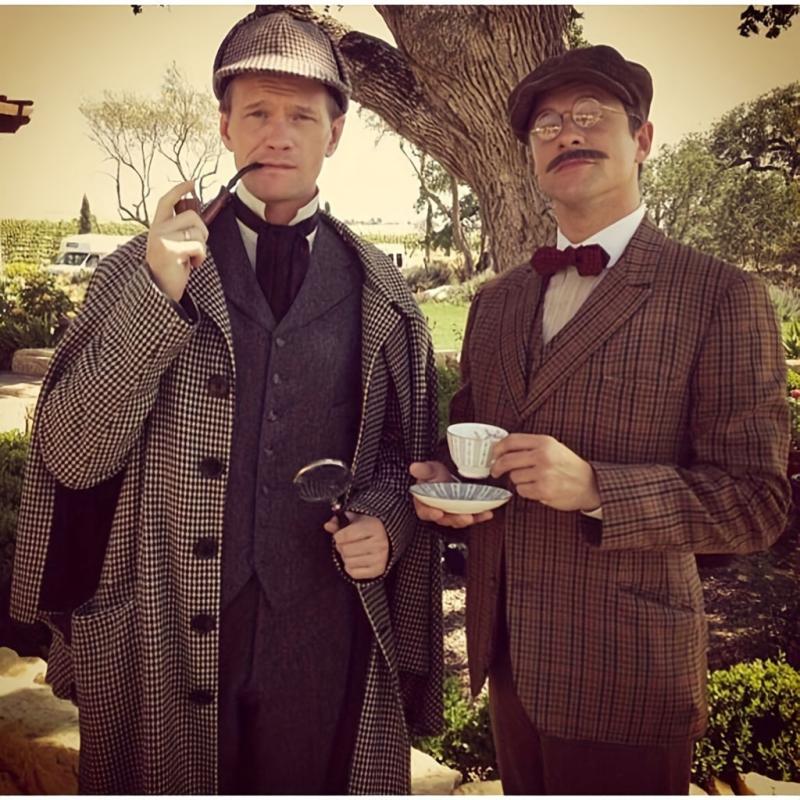 1920s Detective Costume Set with Accessories for Halloween Cosplay Party