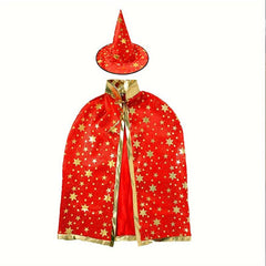 2pcs Halloween Cloak & Witch Hat Kids Cosplay Costume Props