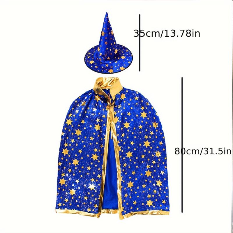 2pcs Halloween Cloak & Witch Hat Kids Cosplay Costume Props
