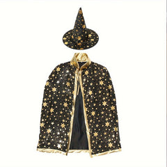2pcs Halloween Cloak & Witch Hat Kids Cosplay Costume Props