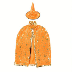 2pcs Halloween Cloak & Witch Hat Kids Cosplay Costume Props