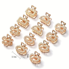 6pcs Geometric Hollow Small Hair Claw Clamps Hair Crab Clip Accessories