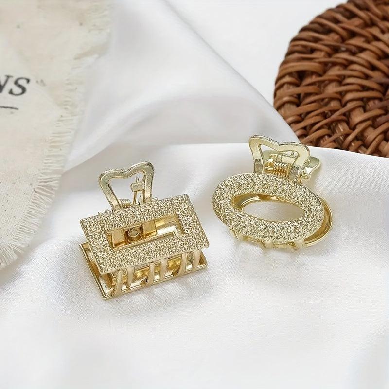 6pcs Geometric Hollow Small Hair Claw Clamps Hair Crab Clip Accessories
