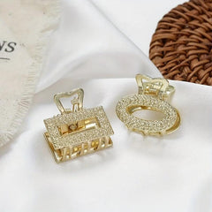 6pcs Geometric Hollow Small Hair Claw Clamps Hair Crab Clip Accessories