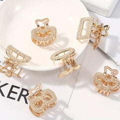 6pcs Geometric Hollow Small Hair Claw Clamps Hair Crab Clip Accessories