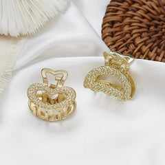 6pcs Geometric Hollow Small Hair Claw Clamps Hair Crab Clip Accessories
