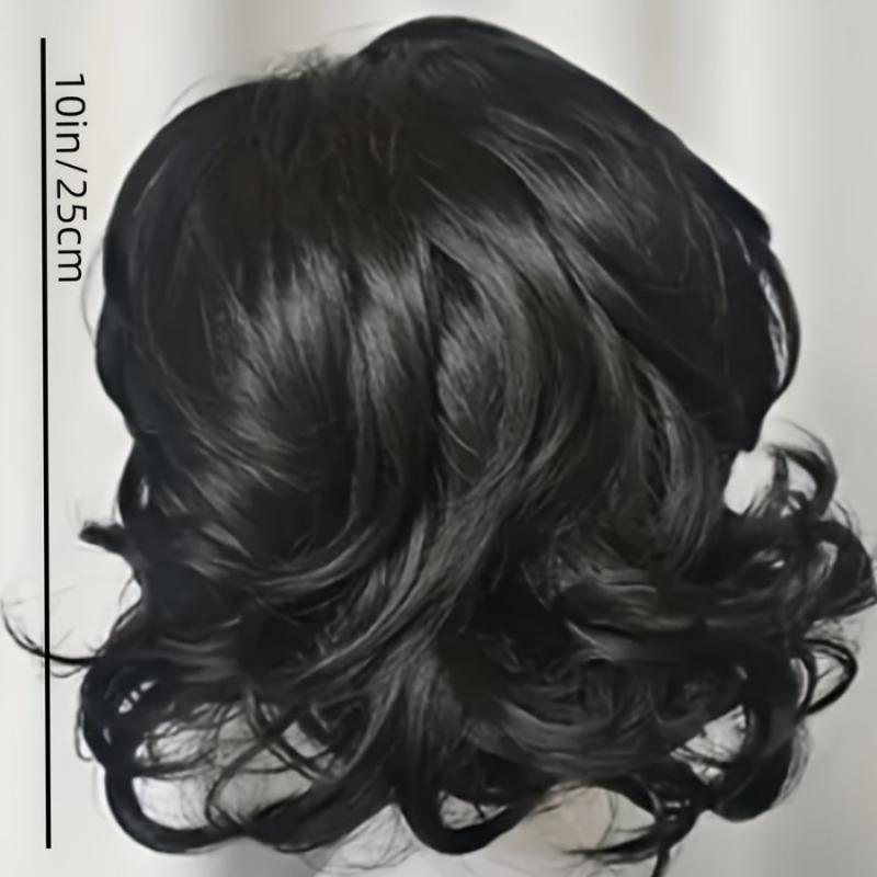 Short Small Curly Wig Natural Fluffy Synthetic Hair Women Daily Part