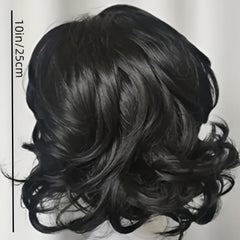 Short Small Curly Wig Natural Fluffy Synthetic Hair Women Daily Part
