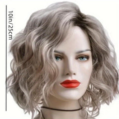 Short Small Curly Wig Natural Fluffy Synthetic Hair Women Daily Part
