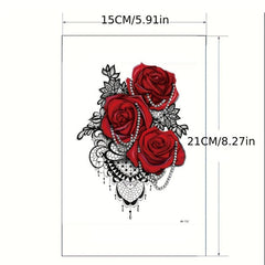 Waterproof Half Arm Tattoo Stickers Halloween Dress Up Long Lasting