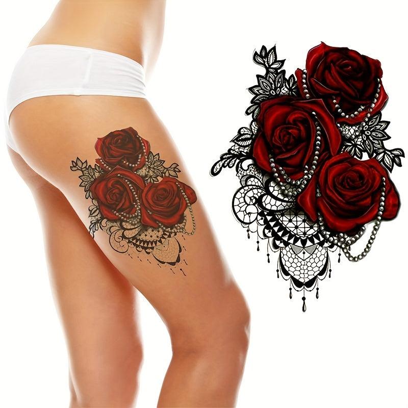 Waterproof Half Arm Tattoo Stickers Halloween Dress Up Long Lasting