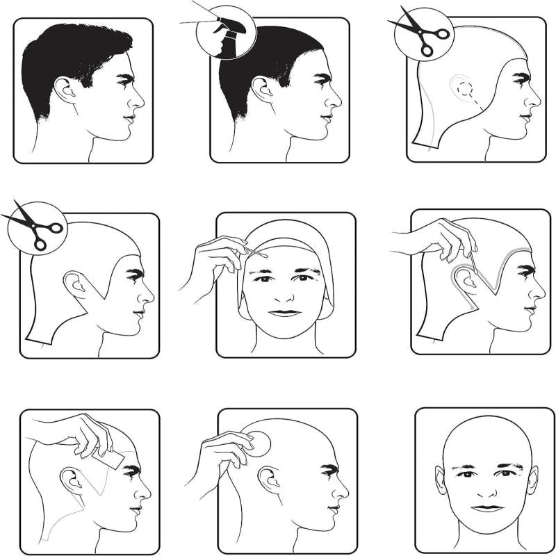 Latex Bald Wig Cap for Men Halloween Makeup