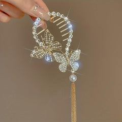 Zinc Alloy Butterfly Tassel Hair Clip Hair Accessories
