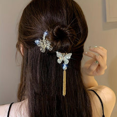 Zinc Alloy Butterfly Tassel Hair Clip Hair Accessories
