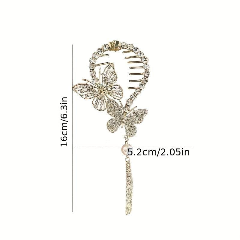 Zinc Alloy Butterfly Tassel Hair Clip Hair Accessories