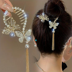 Zinc Alloy Butterfly Tassel Hair Clip Hair Accessories
