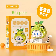 Creative Building Block Toys Kit Orange Pear Home Decoration Mini Bricks Toy