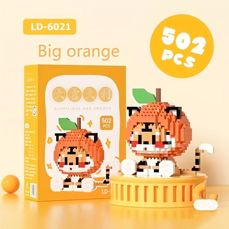 Creative Building Block Toys Kit Orange Pear Home Decoration Mini Bricks Toy