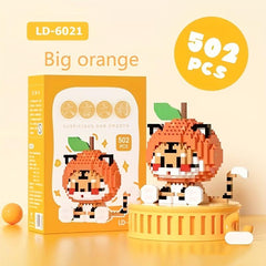 Creative Building Block Toys Kit Orange Pear Home Decoration Mini Bricks Toy