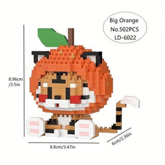 Creative Building Block Toys Kit Orange Pear Home Decoration Mini Bricks Toy