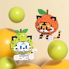 Creative Building Block Toys Kit Orange Pear Home Decoration Mini Bricks Toy