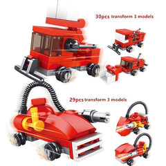 Car City Vehicle Bricks 31 Models Transformation Truck Helicopter Warship