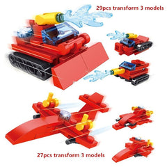 Car City Vehicle Bricks 31 Models Transformation Truck Helicopter Warship