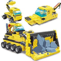 693pcs 8 IN 3 City Construction Truck Transformations Building Blocks for Boys