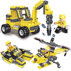 693pcs 8 IN 3 City Construction Truck Transformations Building Blocks for Boys
