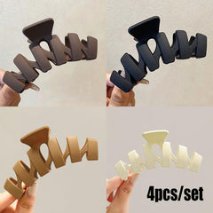 Solid Black Shark Large Hair Clip Claw for Girls