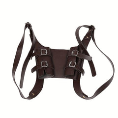 Brown Medieval Double Handle Weapon Carrier PU Leather Sword Sheath
