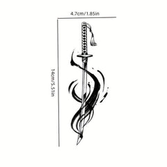 Waterproof Ink Katana Herbal Tattoo Stickers