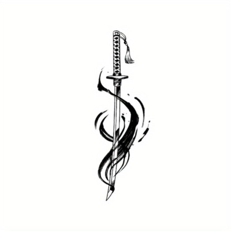 Waterproof Ink Katana Herbal Tattoo Stickers