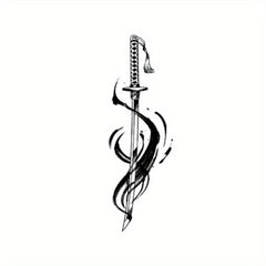 Waterproof Ink Katana Herbal Tattoo Stickers