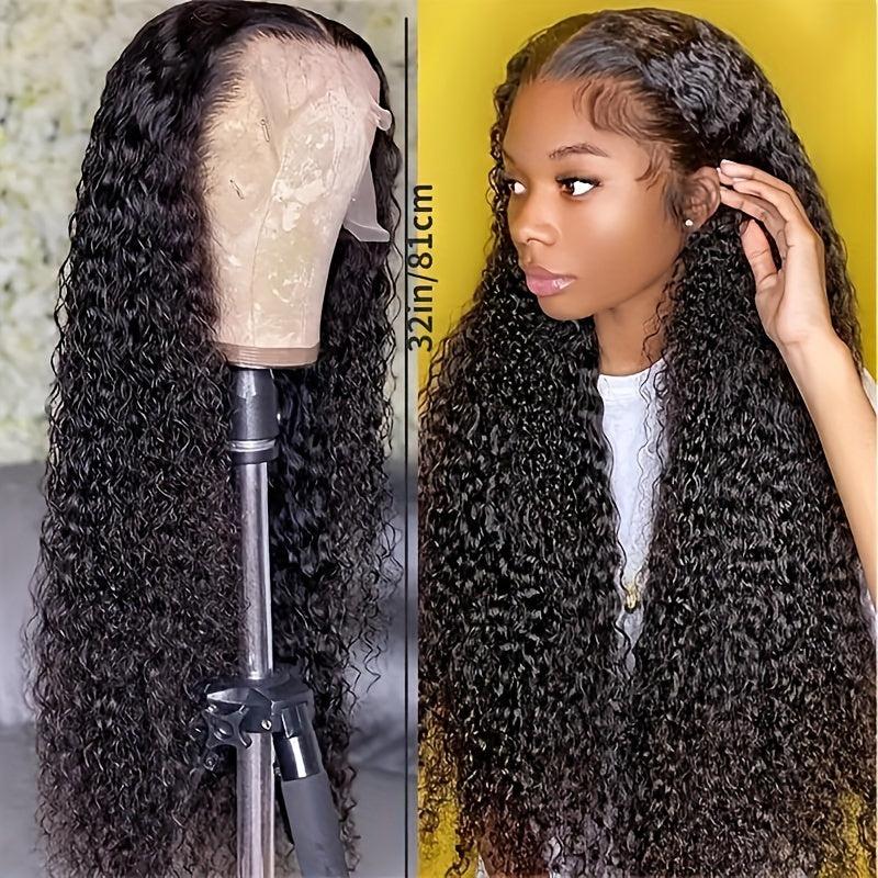 66 04cm 76 Long Small Curly Wig Natural Looking Fluffy Wig With Water Wave Bangs